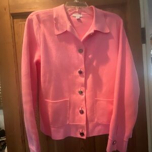 Charter Club Vibrant Pink Button-Up Cardigan